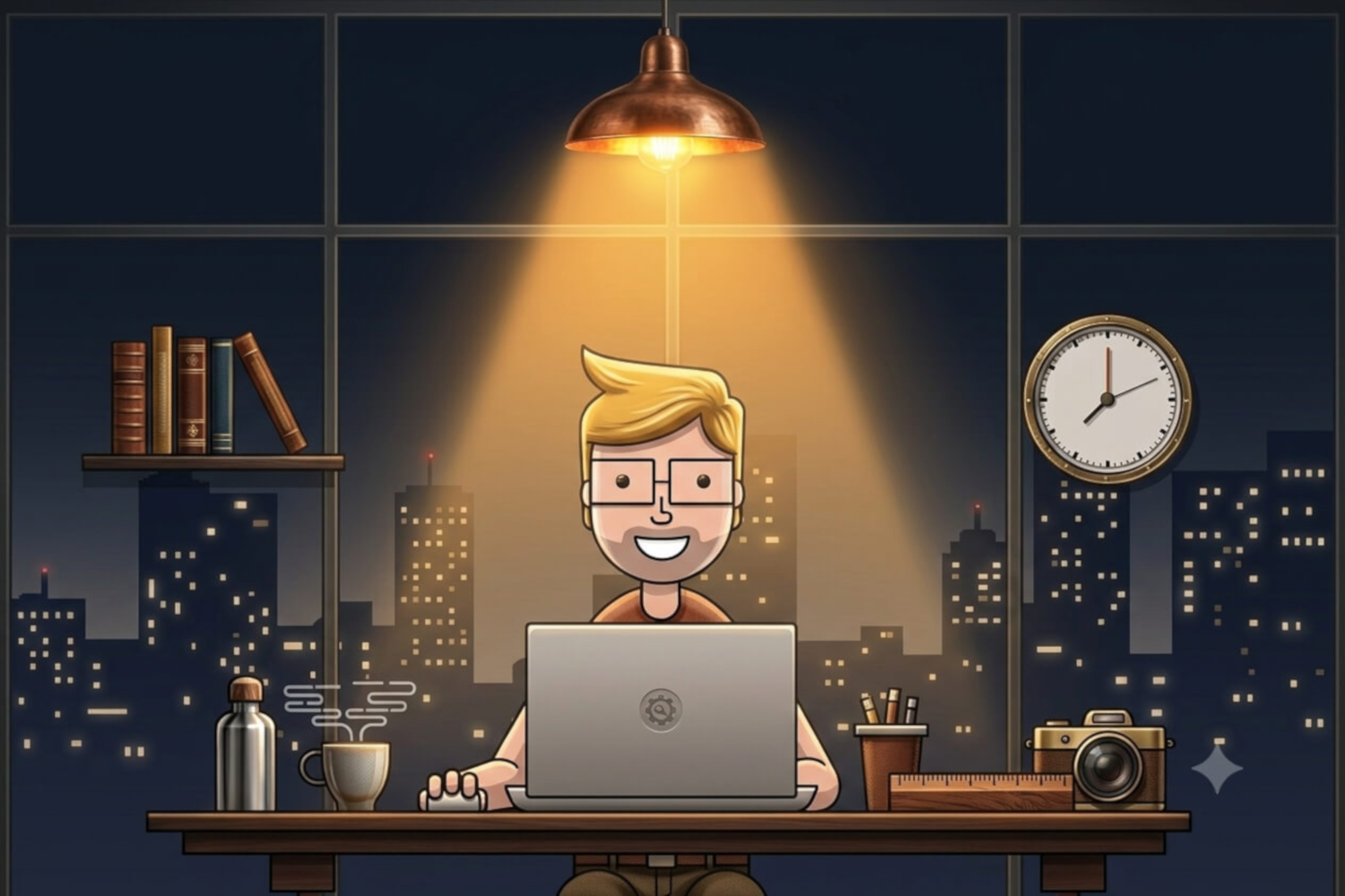 Mad Designer at work in the dark